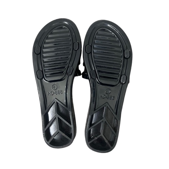 Steve Madden Black Jelly Slide Sandals With Pearl Accents - Size 41 - Picture 11 of 13